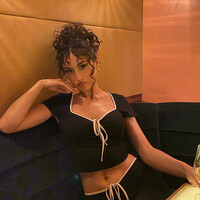 Black Crop Top With Pink Bow - Thumbnail 6