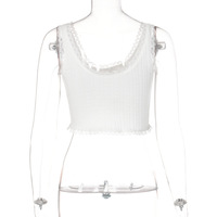 Lace Patchwork Bow Tank Top - Thumbnail 6