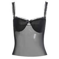 Blue Bow Mesh Patchwork Tank Top - Thumbnail 4