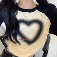 Black Heart Patchwork Long Sleeve T-shirt  - Thumbnail 2
