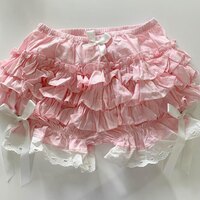 Pink Layered Ruffle Bloomer Shorts  - Thumbnail 4