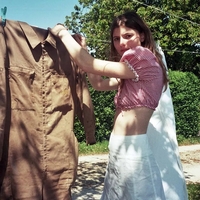 Red & White Plaid Lace Square Neck Top - Thumbnail 4