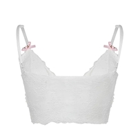 White Lace Bow Sheer Corset Top - Thumbnail 1