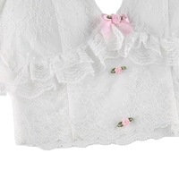 White Lace Bow Sheer Corset Top - Thumbnail 4