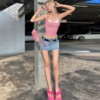 Pink Diva Rhinestone Tank Top - Thumbnail 3