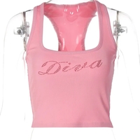 Pink Diva Rhinestone Tank Top - Thumbnail 5