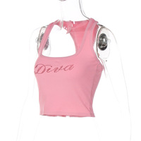 Pink Diva Rhinestone Tank Top - Thumbnail 6