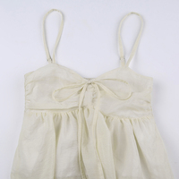 Yellow Double Layer Lace Up Top - Thumbnail 7