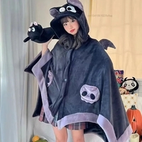 Japanese Bat Cartoon Plush Poncho  - Thumbnail 3