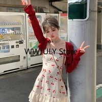 Cherry Lace Print Mini Dress - Thumbnail 2