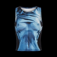 Blue Retro Body Print Tank Top - Thumbnail 1