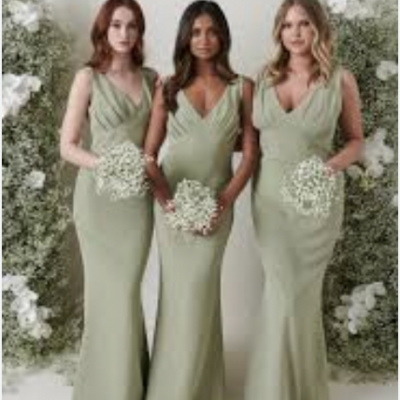 V neck bridesmaid dresses mermaid - Thumbnail 1