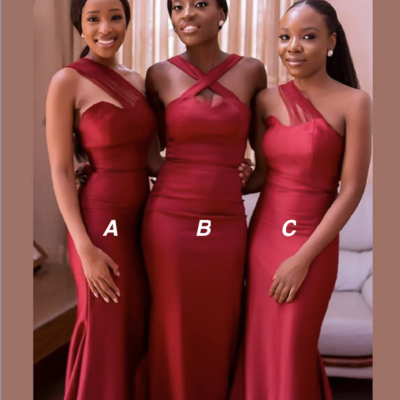 Red bridesmaid dresses for wedding party - Thumbnail 1
