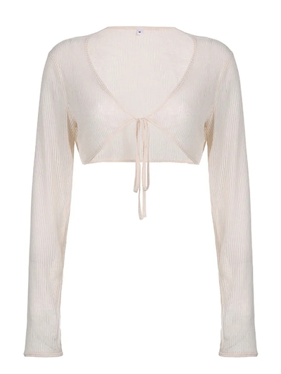 Y2K Crochet Long Sleeve Shrug 