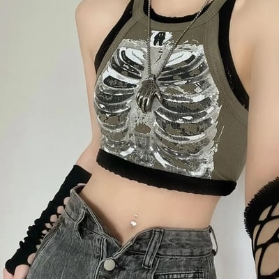 X ray rib print tank top - Thumbnail 1