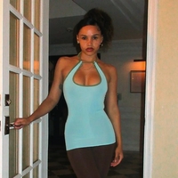 Blue Patchwork Halter Top  - Thumbnail 1