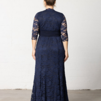 Elegant 3/4 Sleeves Soft Lace V-neck Plus Size Mother of the Bride /Groom Dresses Women's Wedding Guest Evening Gowns For Party - Thumbnail 1