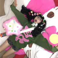 Y2K Star Bone White Pink Plush Handmade 3D Bag - Thumbnail 6