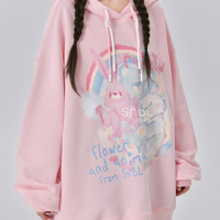 Sweet and cute bear and bunny hoodie - Thumbnail 4