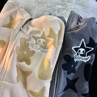 Star Print Zip Up Hoodie - Thumbnail 4
