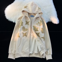 Star Print Zip Up Hoodie - Thumbnail 7