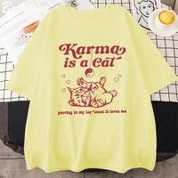 Karma Cat Print Short Sleeve T-shirt  - Thumbnail 5
