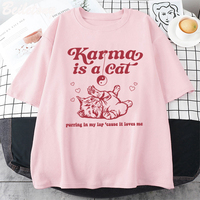 Karma Cat Print Short Sleeve T-shirt  - Thumbnail 6