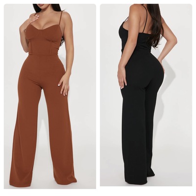 Spaghetti strap jumpsuit-td - Thumbnail 3