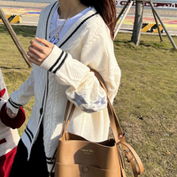 Preppy Star Print V Neck Sweater  - Thumbnail 3