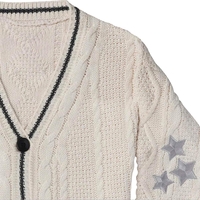 Preppy Star Print V Neck Sweater  - Thumbnail 6