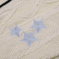 Preppy Star Print V Neck Sweater  - Thumbnail 7