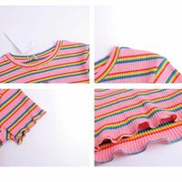 Pink Rainbow Stripe Crop Top - Thumbnail 8