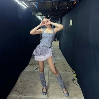 Grey Halter Button Down Vest Top - Thumbnail 2