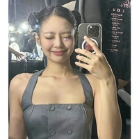 Grey Halter Button Down Vest Top - Thumbnail 1