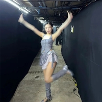 Grey Halter Button Down Vest Top - Thumbnail 3