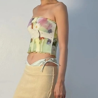 Tie Dye Colorful Tube Top - Thumbnail 4