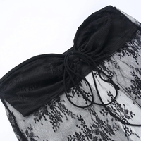 Black Lace Bustier Tube Top - Thumbnail 9