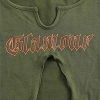 Green Graphic Print Cut Out Tank Top  - Thumbnail 1