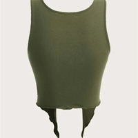 Green Graphic Print Cut Out Tank Top  - Thumbnail 6