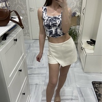 Black & White Plant Print Tank Top - Thumbnail 6