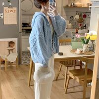 Blue Knit Loose Cardigan  - Thumbnail 7