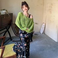 Green Hollow Out Oversized Smock - Thumbnail 5