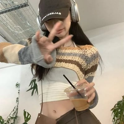 Striped hollow out smock - Thumbnail 2