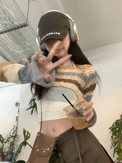 Striped Hollow Out Smock