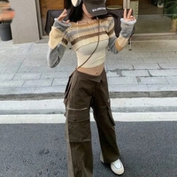 Striped Hollow Out Smock - Thumbnail 2