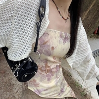 White Hollow Out Cropped Cardigan  - Thumbnail 7