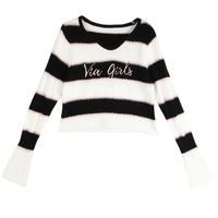Black & White Fuzzy Cropped Sweater  - Thumbnail 8