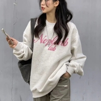 Grey Letter Print Oversized Pullover  - Thumbnail 2