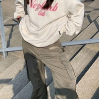 Grey Letter Print Oversized Pullover  - Thumbnail 5