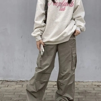 Grey Letter Print Oversized Pullover  - Thumbnail 4